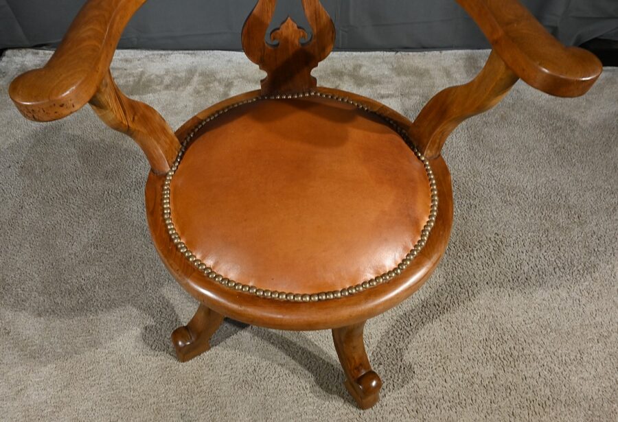 Fauteuil Pivotant en Noyer, époque Victorienne, Angleterre - 2ème partie XIXe – Image 11