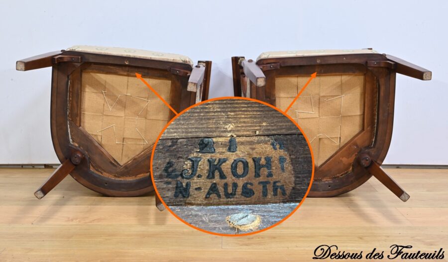 Salon en Hêtre Teinté J&J Kohn, style Empire – Début XXe – Image 28