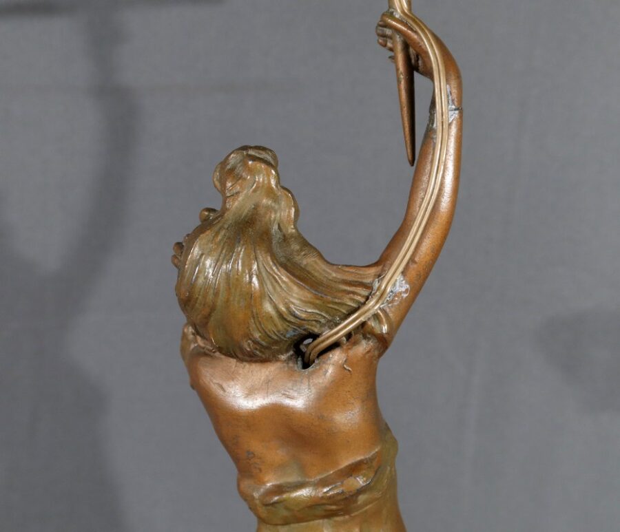 Lampe en Régule, style Art Nouveau, signée C. Rosa – Milieu XXe – Image 20