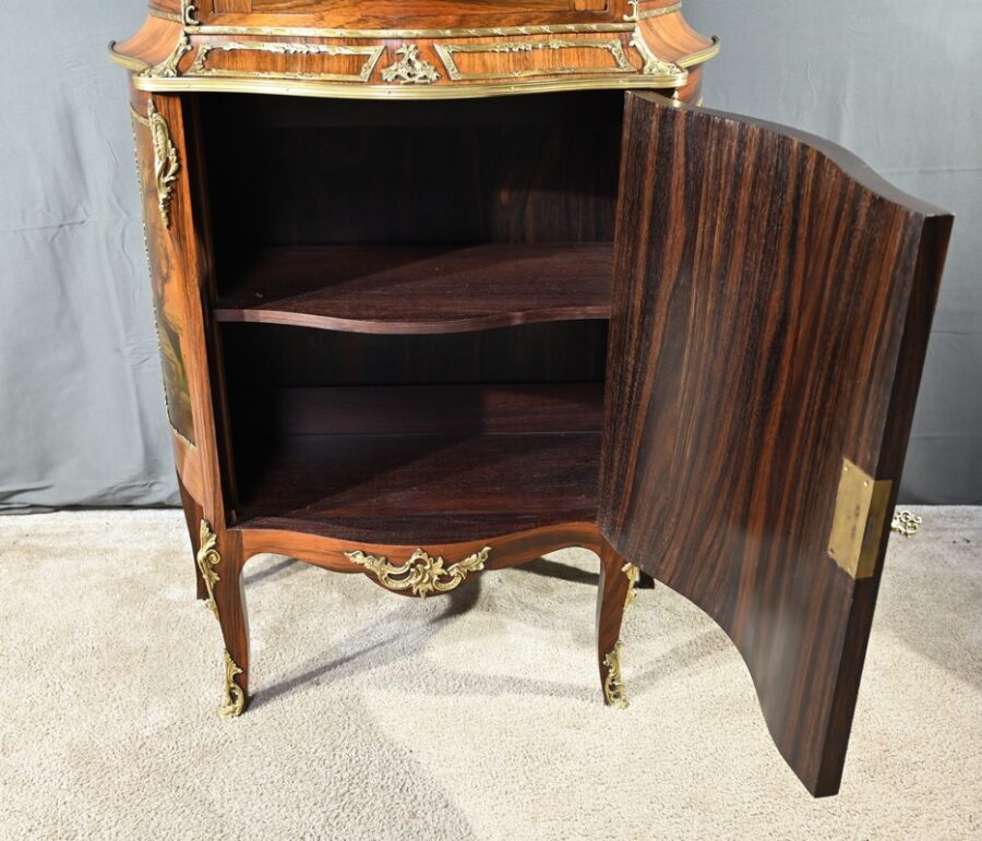 Meuble Vitrine en Palissandre, style Louis XV / Louis XVI, époque Napoléon III – Milieu XIXe – Image 32