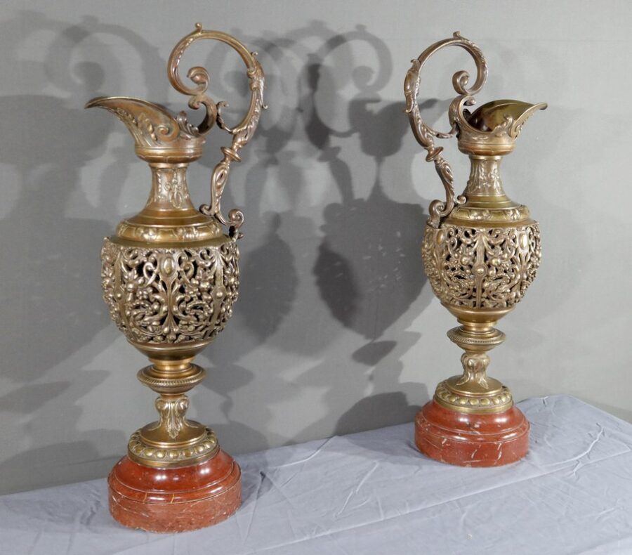 Paire d’Aiguières en Bronze, Art Nouveau – 1910 – Image 3