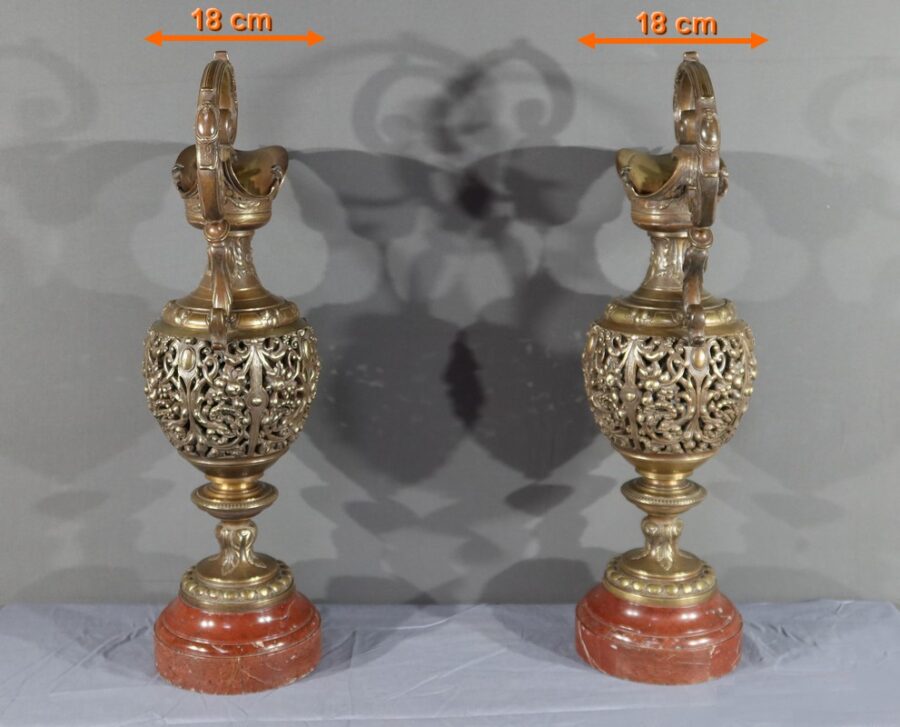 Paire d’Aiguières en Bronze, Art Nouveau – 1910 – Image 29