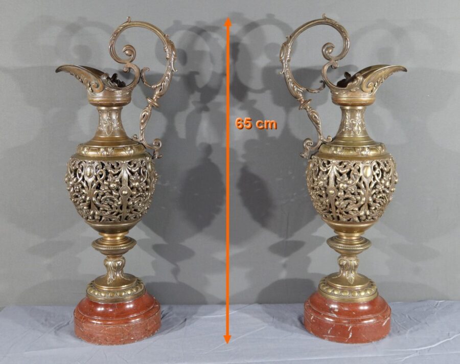 Paire d’Aiguières en Bronze, Art Nouveau – 1910 – Image 2