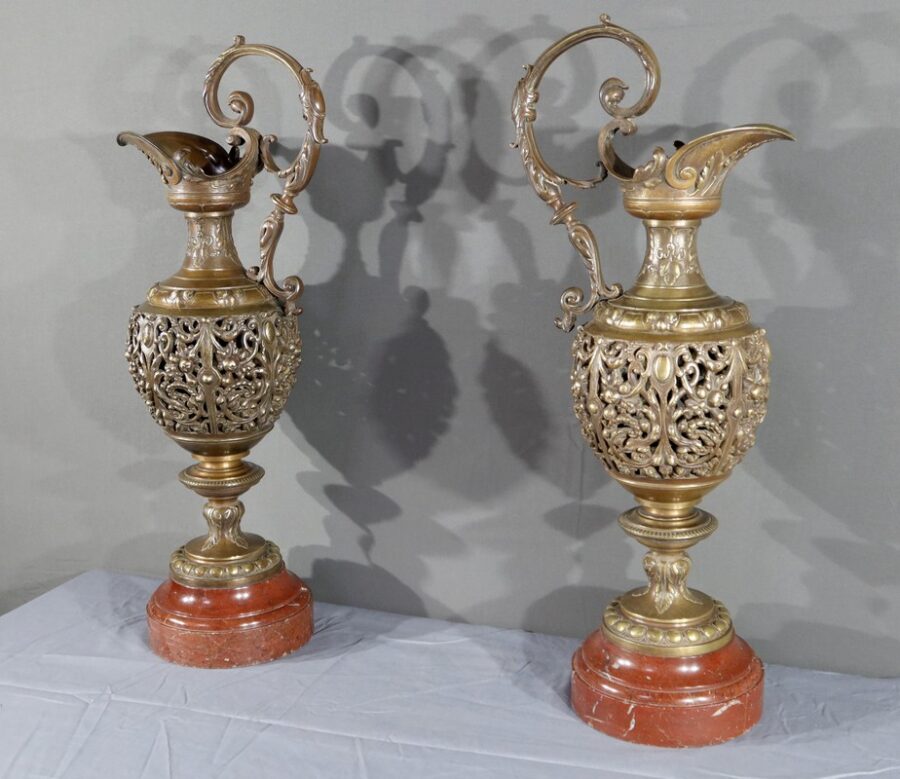 Paire d’Aiguières en Bronze, Art Nouveau – 1910 – Image 4
