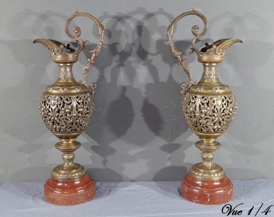 Paire d’Aiguières en Bronze, Art Nouveau – 1910 – Image 5