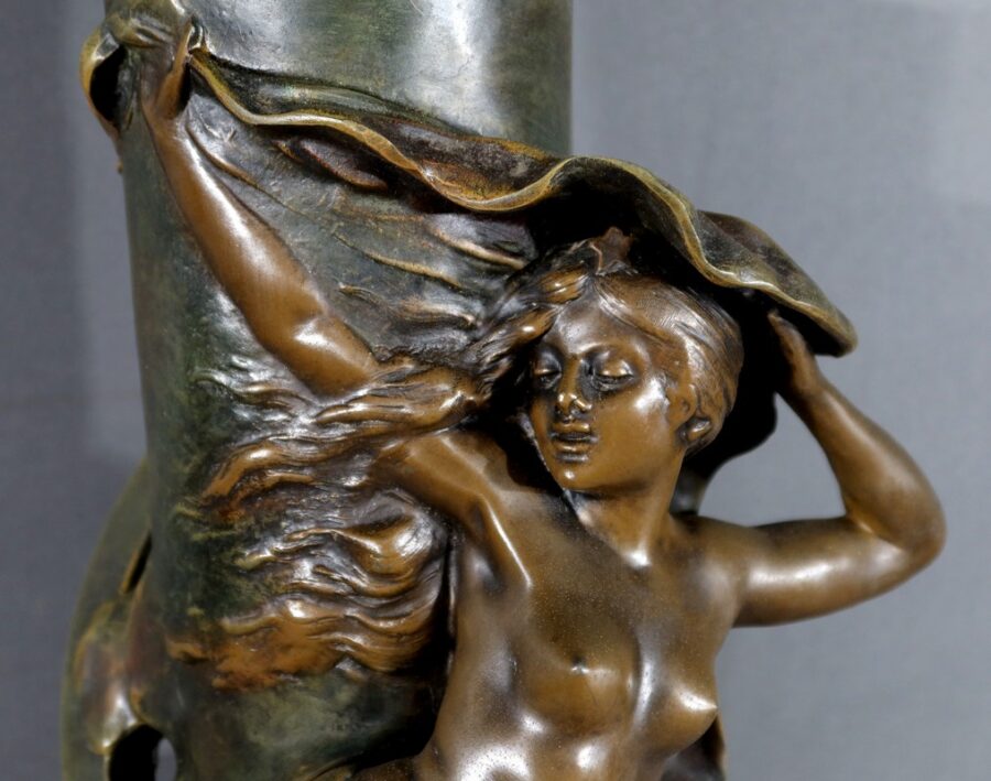 Paire de Vases en Régule, signés L. Moreau – Fin XIXe – Image 18