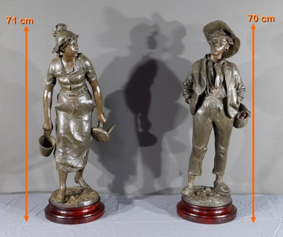 Paire de Sculptures en Régule, signées H.Weiss – Fin XIXe – Image 2