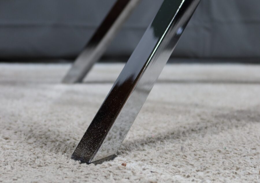 Petite Table Mikado en Verre et Métal Chromé – 1970 – Image 10