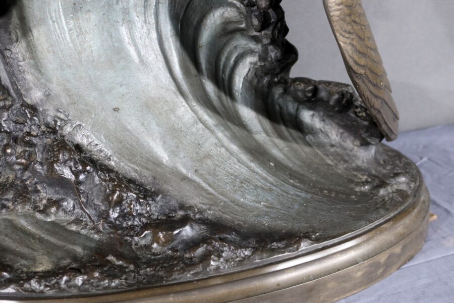 Sculpture en Régule « Mouettes sur la Vague », signée H. Lechesne – Milieu XIXe – Image 11