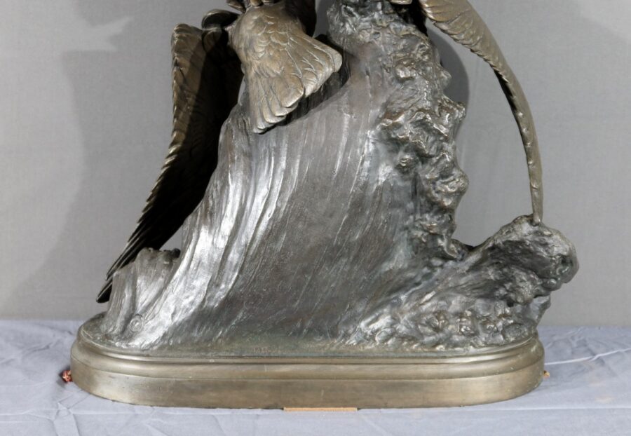 Sculpture en Régule « Mouettes sur la Vague », signée H. Lechesne – Milieu XIXe – Image 26