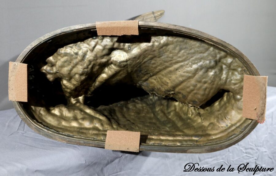 Sculpture en Régule « Mouettes sur la Vague », signée H. Lechesne – Milieu XIXe – Image 31