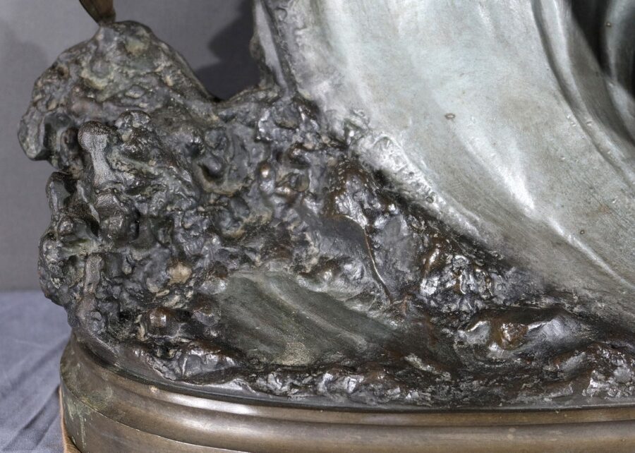 Sculpture en Régule « Mouettes sur la Vague », signée H. Lechesne – Milieu XIXe – Image 9