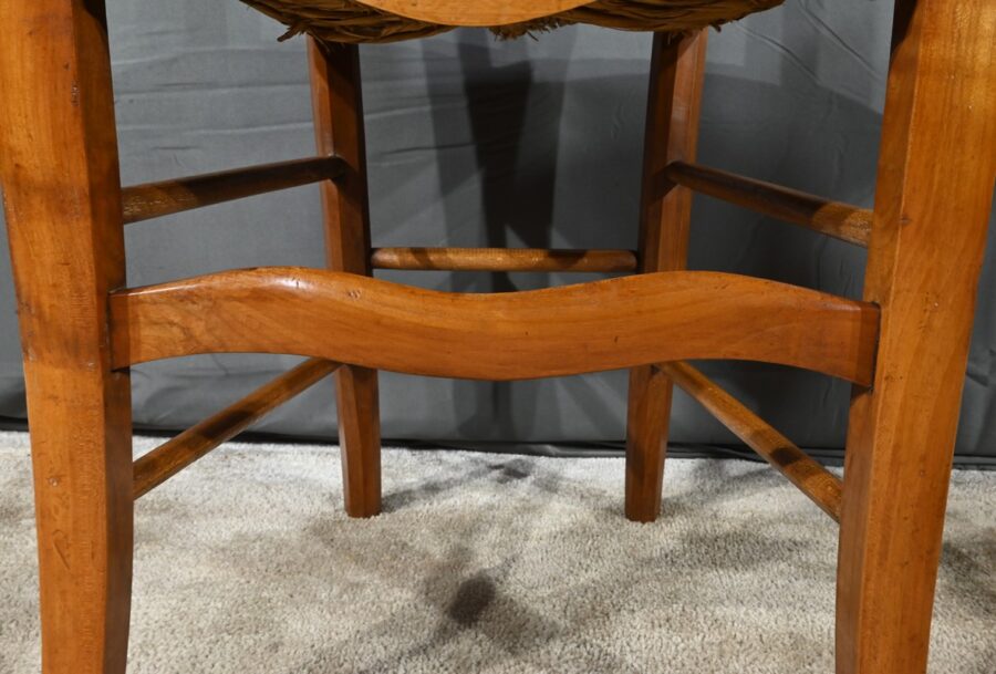 Suite de 5 Chaises de Campagne en Merisier, style Louis Philippe – Fin XIXe – Image 15