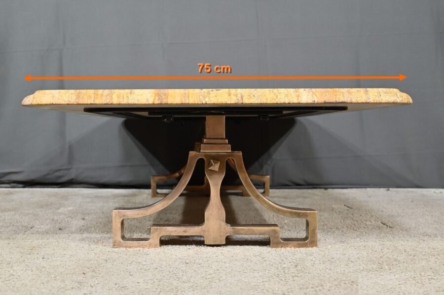 Table Basse en Laiton et Travertin, Art Déco – 1930 – Image 19