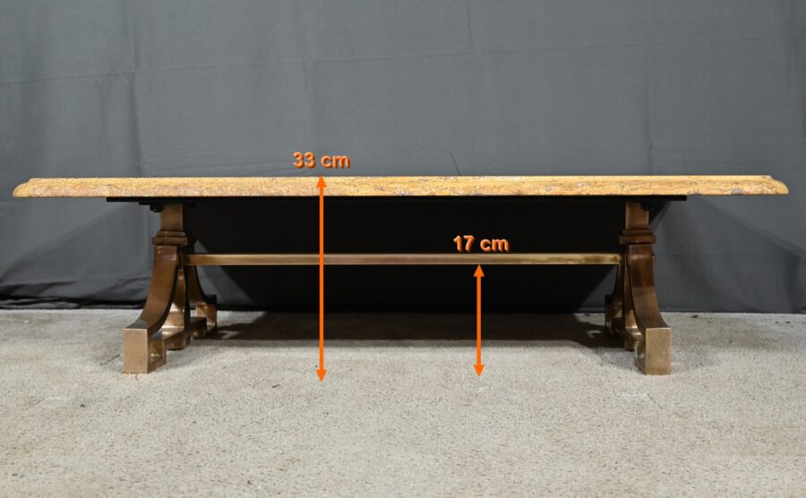Table Basse en Laiton et Travertin, Art Déco – 1930 – Image 20