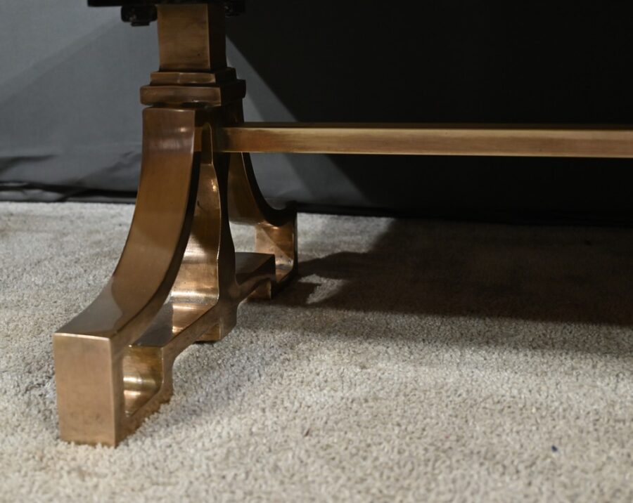 Table Basse en Laiton et Travertin, Art Déco – 1930 – Image 7