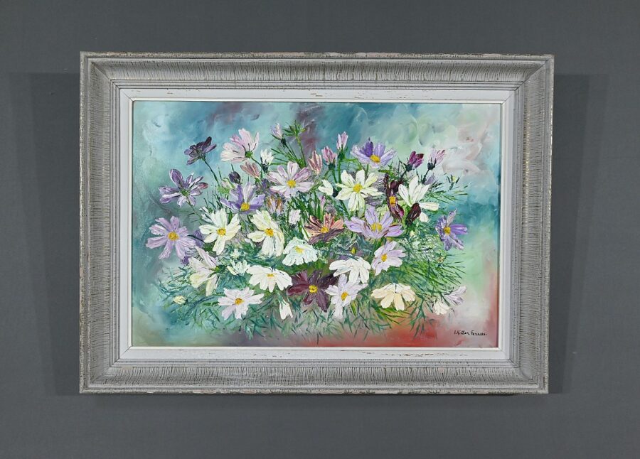 Huile sur Panneau "Fleurs Sauvages", de I. Kitter Ferrus - Milieu XXe
