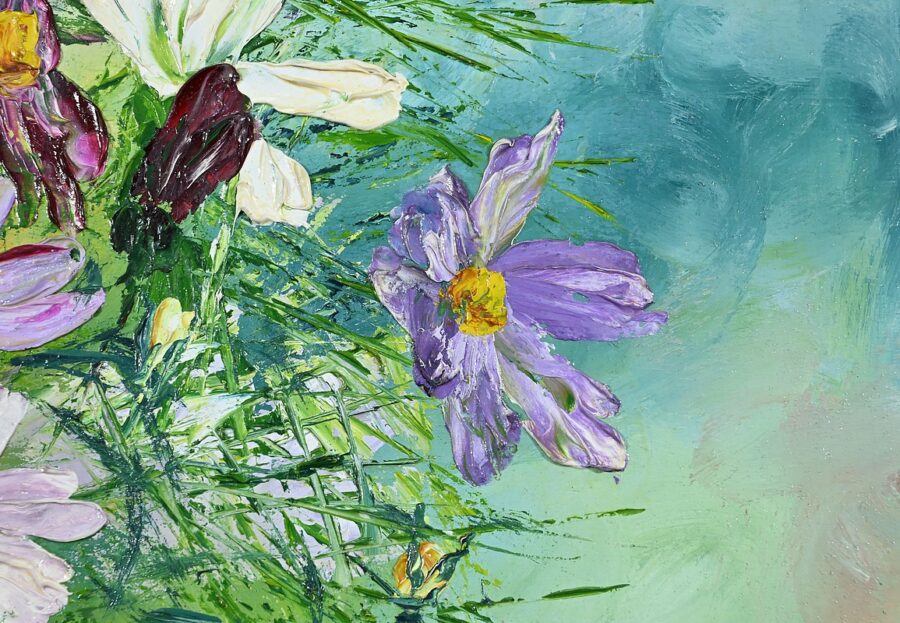 Huile sur Panneau "Fleurs Sauvages", de I. Kitter Ferrus - Milieu XXe – Image 14