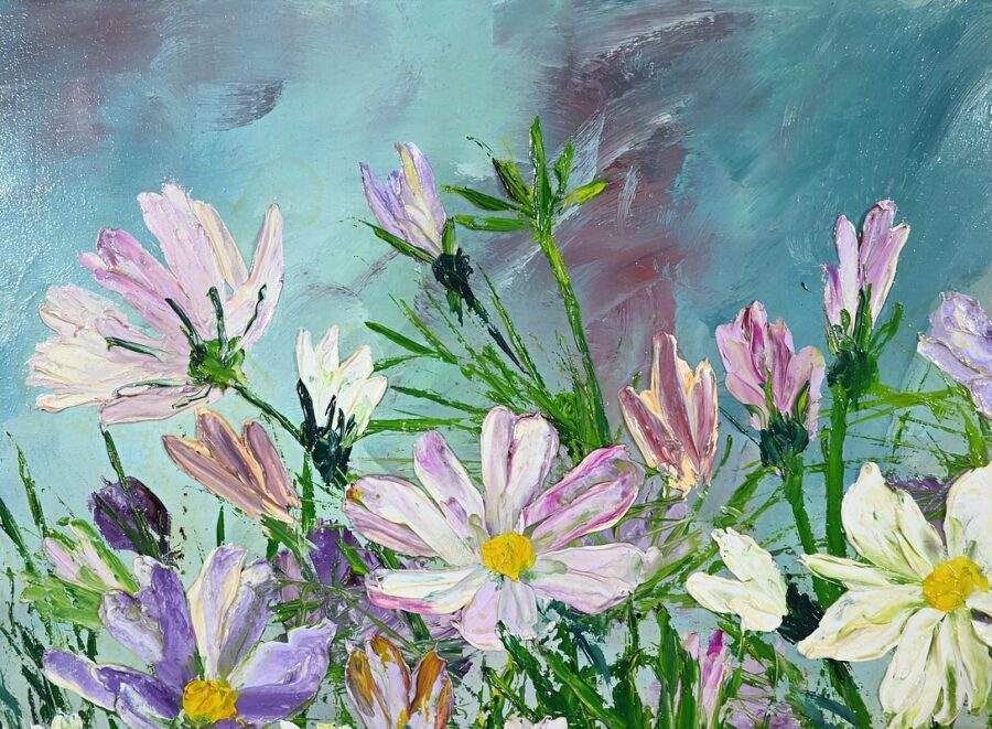 Huile sur Panneau "Fleurs Sauvages", de I. Kitter Ferrus - Milieu XXe – Image 5