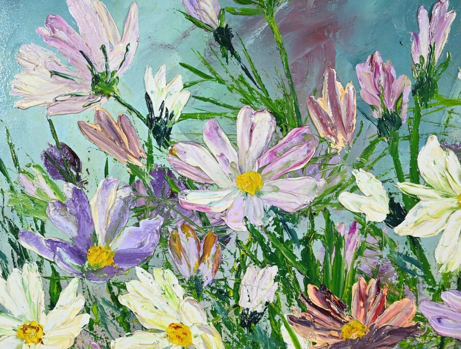 Huile sur Panneau "Fleurs Sauvages", de I. Kitter Ferrus - Milieu XXe – Image 6