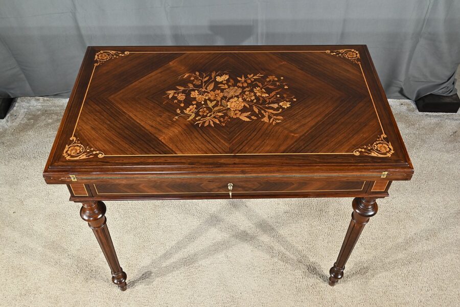 Table à Système en Marqueterie, style Louis XVI - 2ème moitié XIXe – Image 9