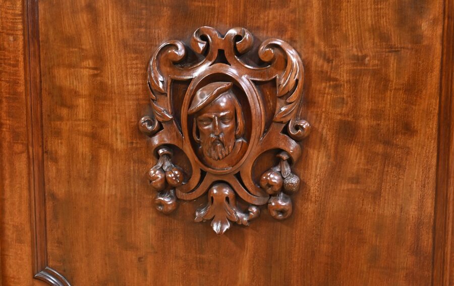 Buffet Commode Écritoire de Propriété, en Acajou et Citronnier, goût Restauration – 1ère Partie XIXe – Image 16