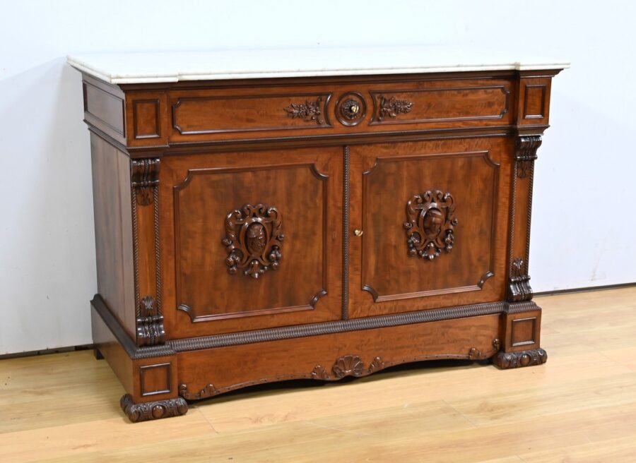 Buffet Commode Écritoire de Propriété, en Acajou et Citronnier, goût Restauration – 1ère Partie XIXe – Image 2