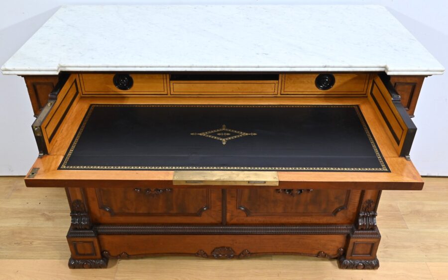 Buffet Commode Écritoire de Propriété, en Acajou et Citronnier, goût Restauration – 1ère Partie XIXe – Image 25