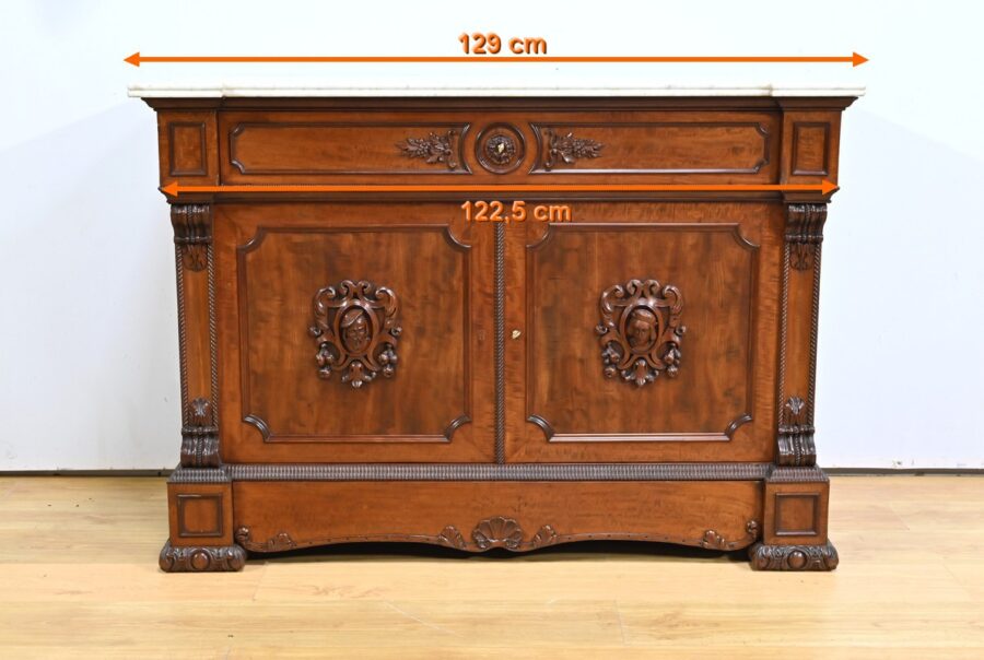 Buffet Commode Écritoire de Propriété, en Acajou et Citronnier, goût Restauration – 1ère Partie XIXe – Image 36