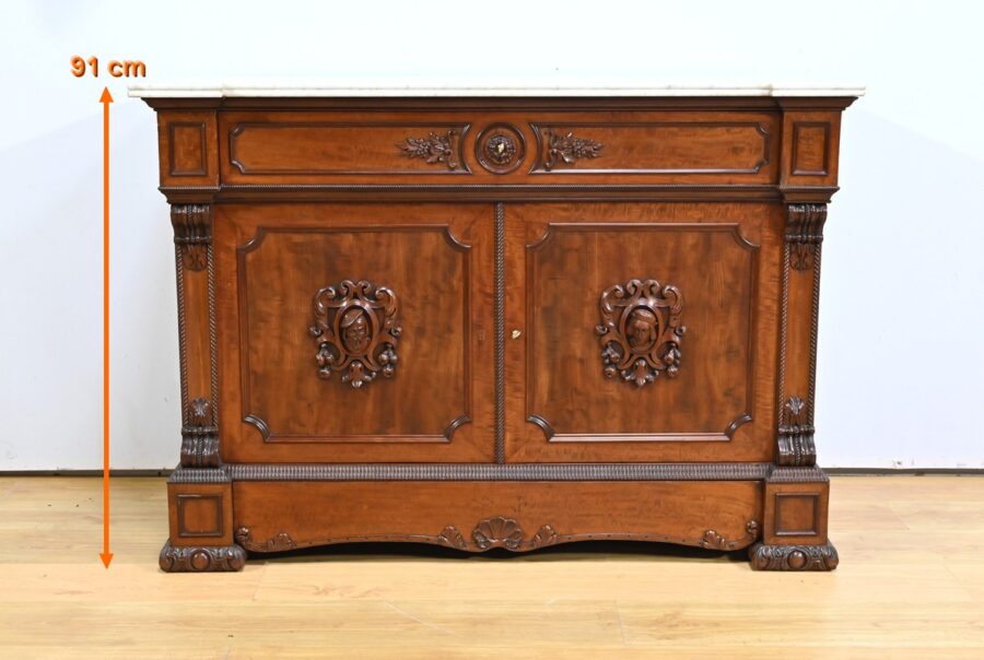 Buffet Commode Écritoire de Propriété, en Acajou et Citronnier, goût Restauration – 1ère Partie XIXe – Image 38