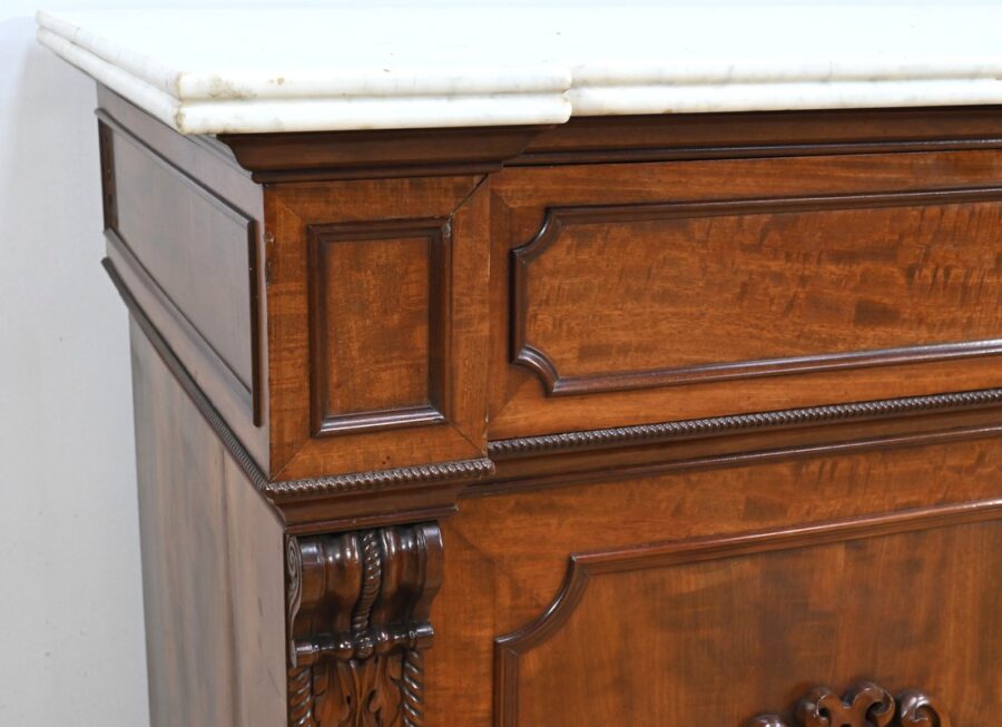 Buffet Commode Écritoire de Propriété, en Acajou et Citronnier, goût Restauration – 1ère Partie XIXe – Image 9