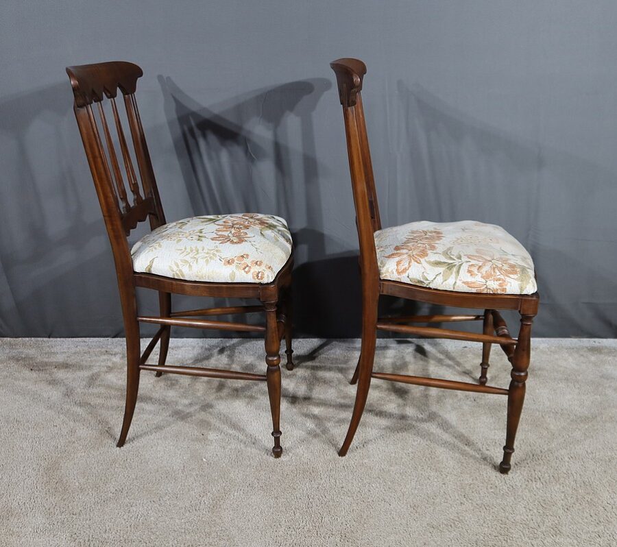 Paire de Chaises en Merisier Roux, par Colombo Sanguineti, Italie - 1950 – Image 2