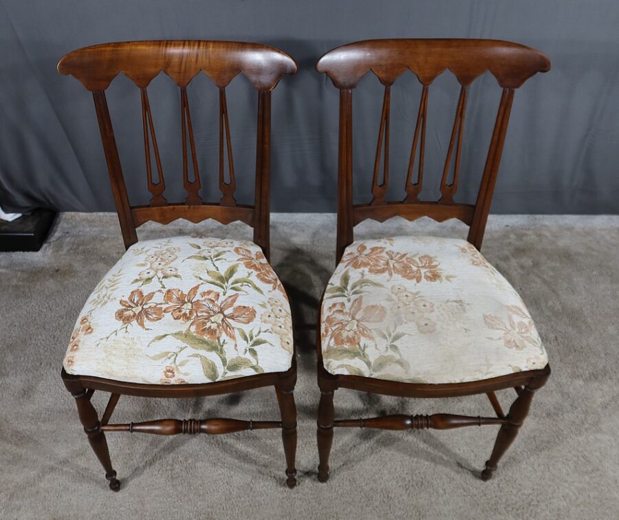 Paire de Chaises en Merisier Roux, par Colombo Sanguineti, Italie - 1950 – Image 5