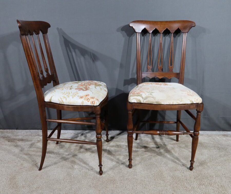 Paire de Chaises en Merisier Roux, par Colombo Sanguineti, Italie - 1950 – Image 7