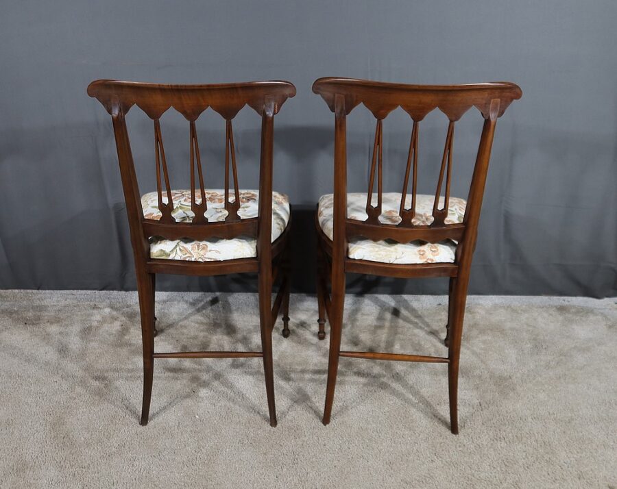 Paire de Chaises en Merisier Roux, par Colombo Sanguineti, Italie - 1950 – Image 8