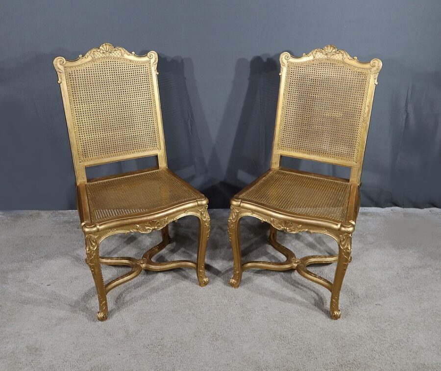 Paire de Chaises en Bois Doré, style Régence - Début XXe