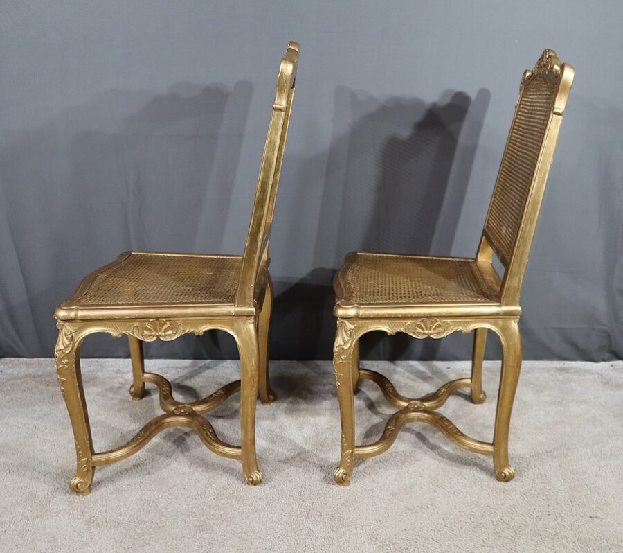 Paire de Chaises en Bois Doré, style Régence - Début XXe – Image 4
