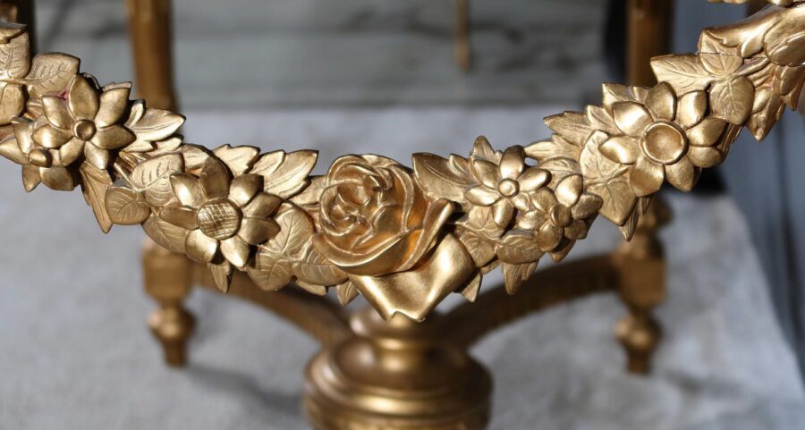 Table Console en Bois Doré , style Louis XVI - 2ème partie XIXe – Image 14
