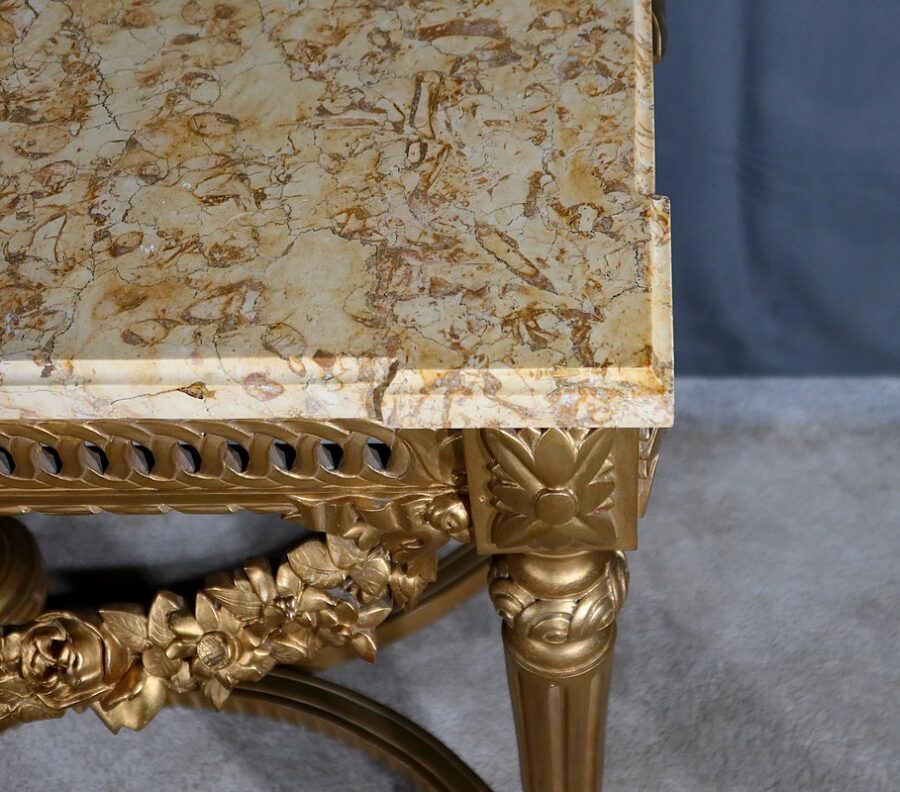 Table Console en Bois Doré , style Louis XVI - 2ème partie XIXe – Image 5