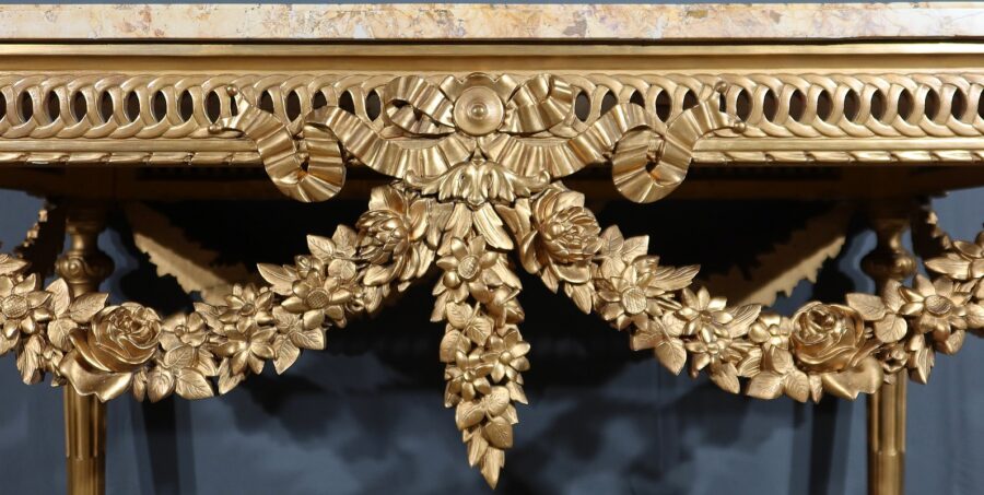Table Console en Bois Doré , style Louis XVI - 2ème partie XIXe – Image 8