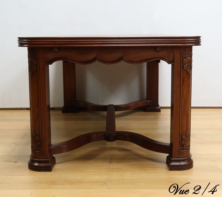 Table à Allonges en Acajou, 8 à 14 Couverts, style Louis XIV – 1960 – Image 21
