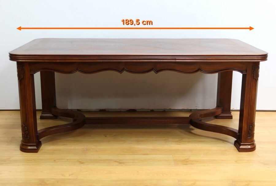 Table à Allonges en Acajou, 8 à 14 Couverts, style Louis XIV – 1960 – Image 24