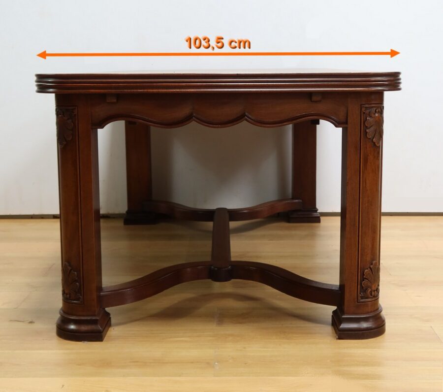 Table à Allonges en Acajou, 8 à 14 Couverts, style Louis XIV – 1960 – Image 25