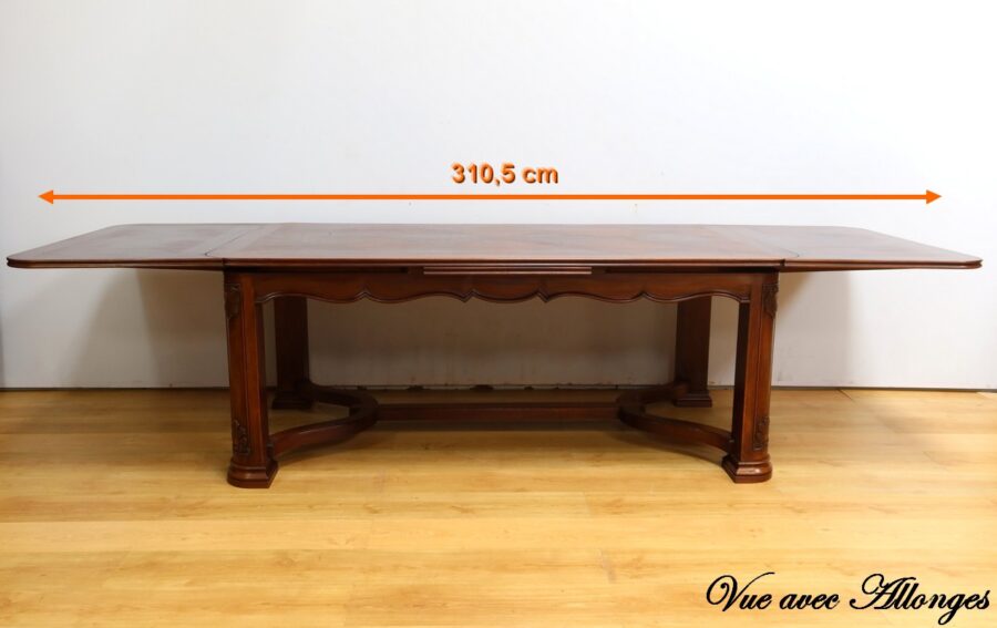 Table à Allonges en Acajou, 8 à 14 Couverts, style Louis XIV – 1960 – Image 27