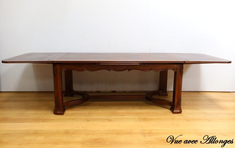 Table à Allonges en Acajou, 8 à 14 Couverts, style Louis XIV – 1960 – Image 5