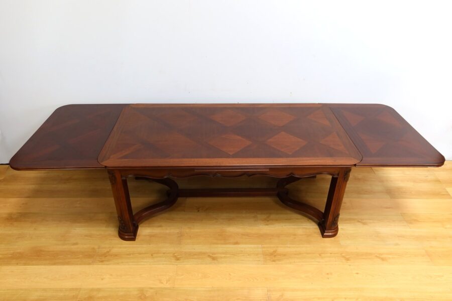 Table à Allonges en Acajou, 8 à 14 Couverts, style Louis XIV – 1960 – Image 6