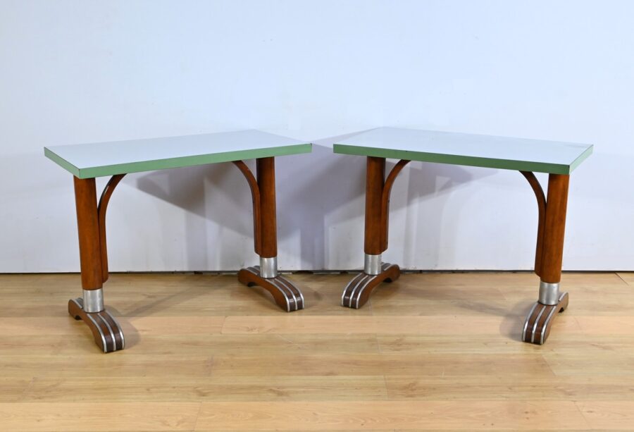 Tables de Bistro en Stratifié et Hêtre - 1950