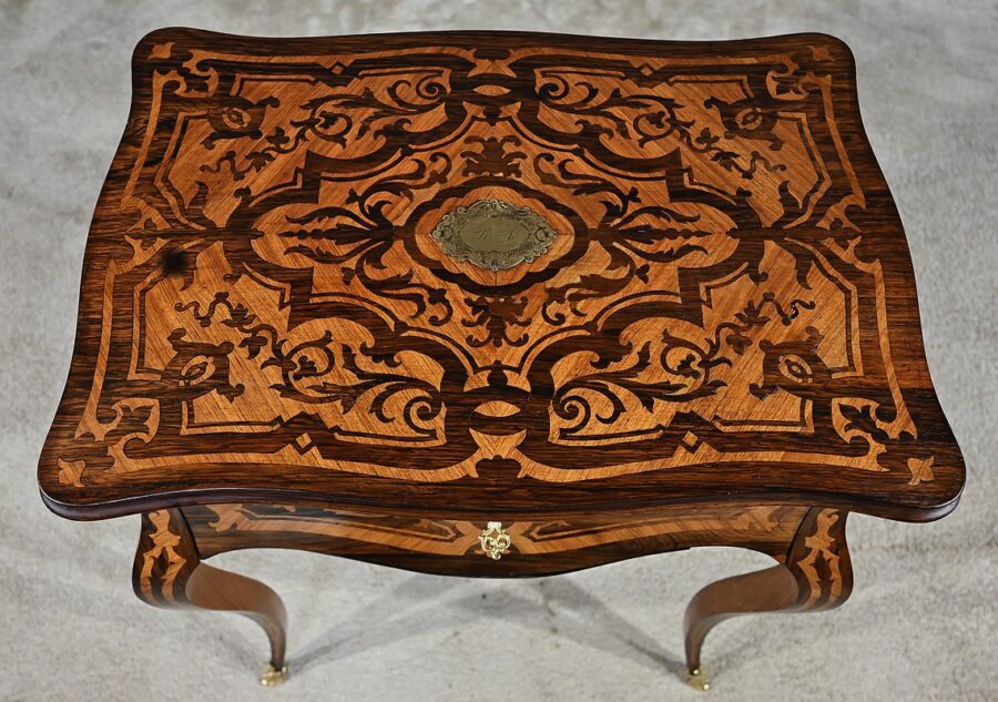 Travailleuse en Bois de Rose et Palissandre, style Louis XV, époque Napoléon III - Milieu XIXe – Image 10