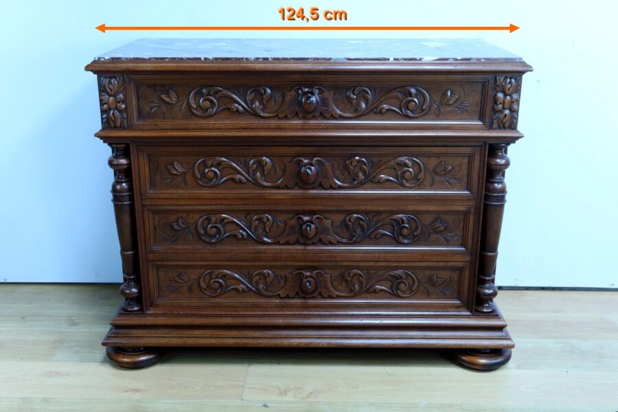 Commode en Noyer P. Guinand-Leglas, style Rennaissance - 1920 – Image 22