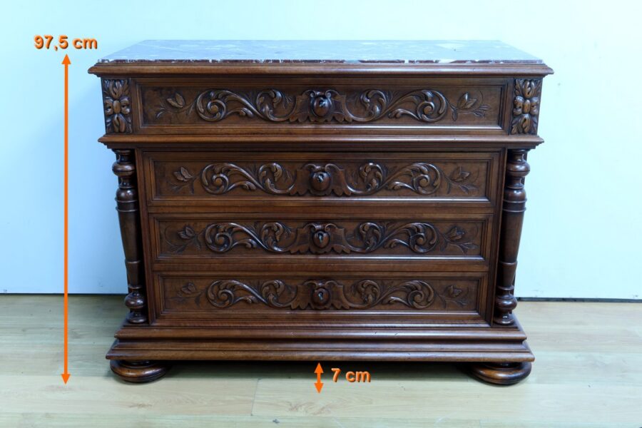 Commode en Noyer P. Guinand-Leglas, style Rennaissance - 1920 – Image 24